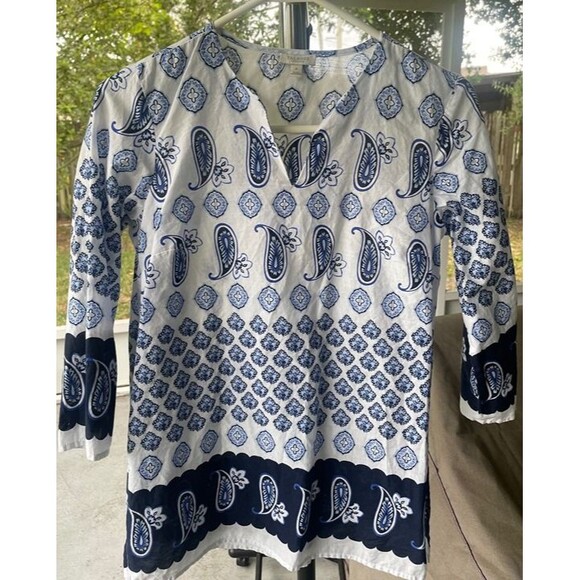 Bundle of TWO ~ Talbots Petite Small Button-Down Butterfly Shirt, Paisley Tunic - Picture 4 of 11